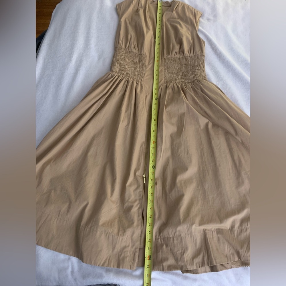 Anthropologie Tommie Cap Sleeve Smocked Front Zip 100% Cotton Plus Size Dress 1X - Picture 12 of 16